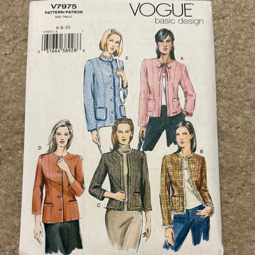 Vogue women's blazer sewing pattern
